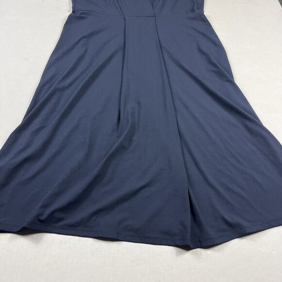 J.Jill Wearever Sleeveless Midi Dress Navy Blue Travel Knit Minimalist NWT SP - Picture 2 of 11